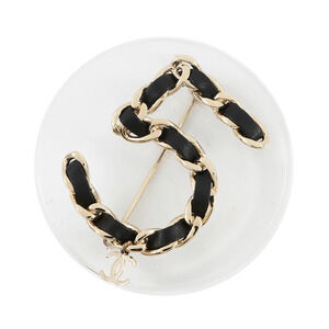 Chanel Brooch No. 5 Round Clear B18 B CHANEL BROACH